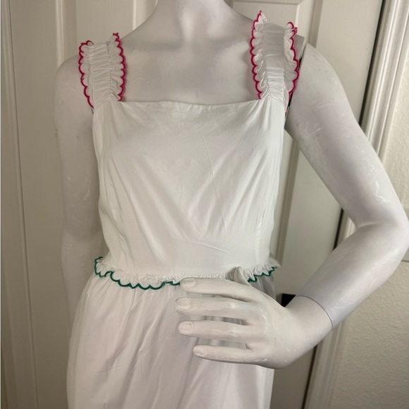 Loft RAINBOW RUFFLE STRAPPY TIERED MAXI DRESS Large #142 - Picture 6 of 13